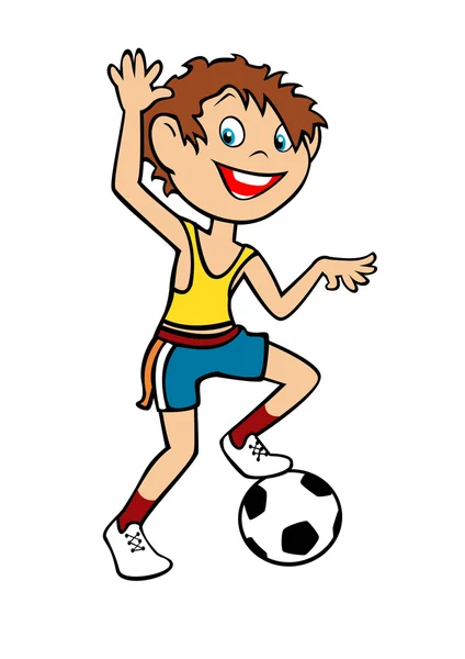 Мальчик-футболист — стоковый вектор