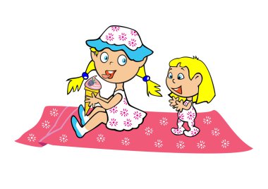 Two sisters clipart