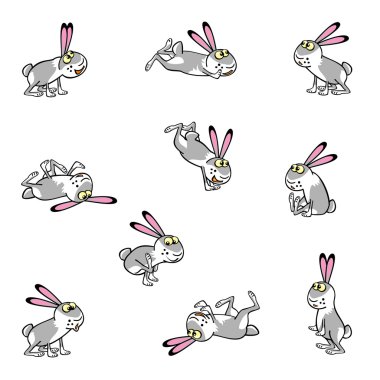 Playing rabbits clipart