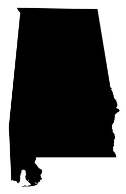 State of Alabama map clipart