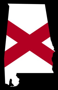 State of Alabama map clipart