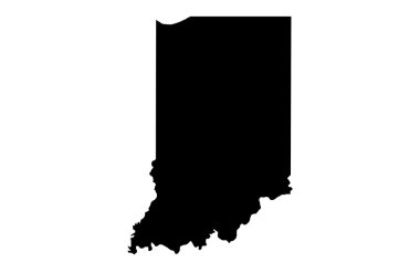 State of Indiana map clipart