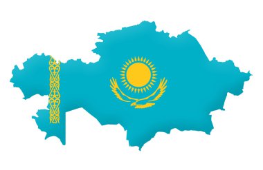 Republic of Kazakhstan map clipart