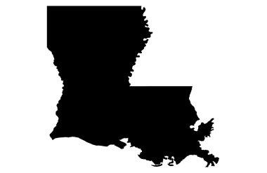 High detailed map State of Louisiana clipart