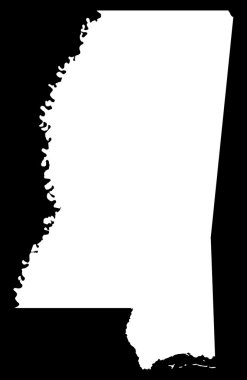 State of Mississippi map clipart