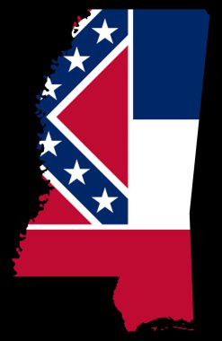 State of Mississippi map clipart