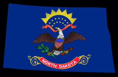 State of North Dakota map clipart