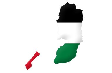 Palestine map on white clipart