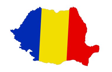 Romania map on white clipart