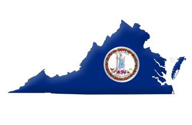 Commonwealth of Virginia map clipart