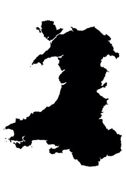 Wales map on white clipart