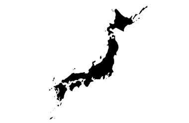 Japan map on white clipart