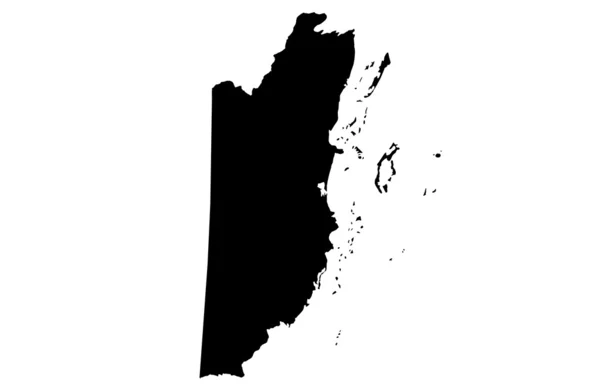 白を背景にベリーズ地図 — ストック写真