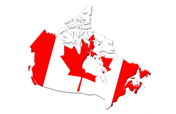 화이트에 캐나다 지도 — 스톡 사진