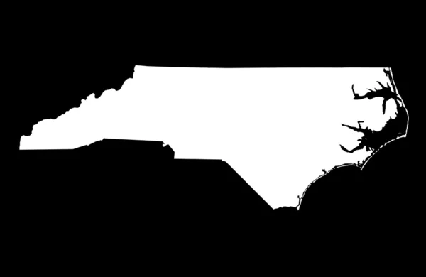 Mapa do Estado da Carolina do Norte — Fotografia de Stock