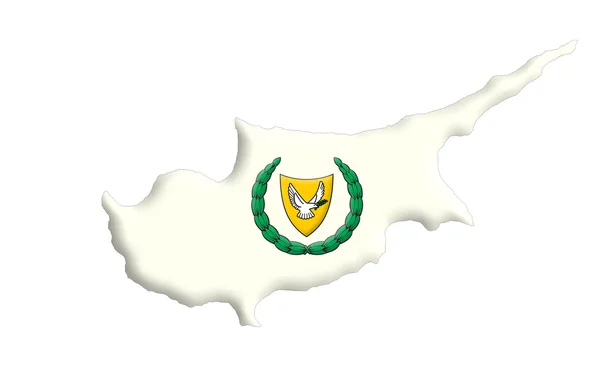Republic of Cyprus map — Zdjęcie stockowe