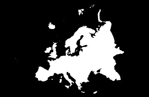 Europa mappa su nero — Foto Stock