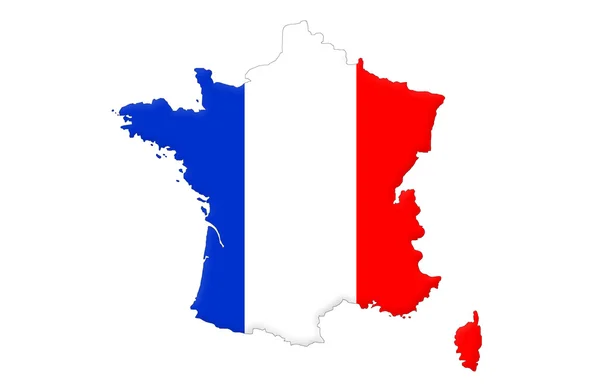 Mapa da República Francesa — Fotografia de Stock