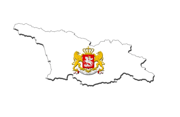 Georgia map on white — Stock Photo, Image