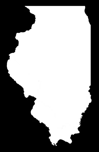 Estado de Illinois em fundo preto — Fotografia de Stock