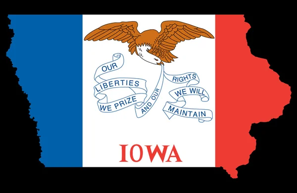 State of Iowa map — 图库照片