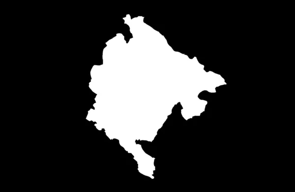 Carte du Monténégro sur noir — Photo