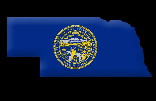 Mapa do estado do Nebraska — Fotografia de Stock