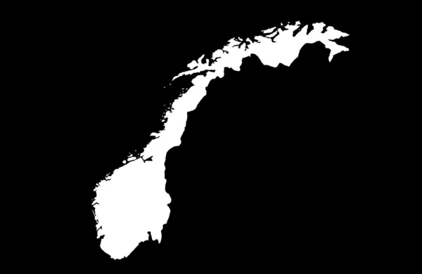 Mapa do Reino da Noruega — Fotografia de Stock