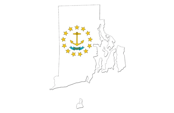State of Rhode Island map — Stockfoto
