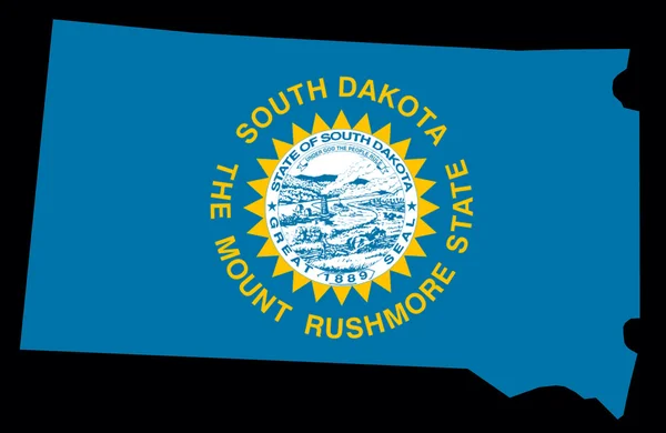 Karte des Bundesstaates South Dakota — Stockfoto