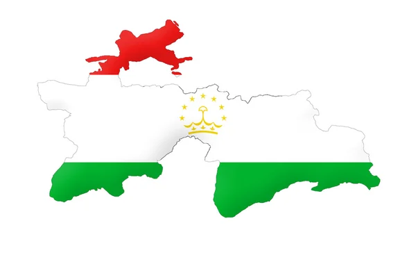 Mapa da República do Tajiquistão — Fotografia de Stock