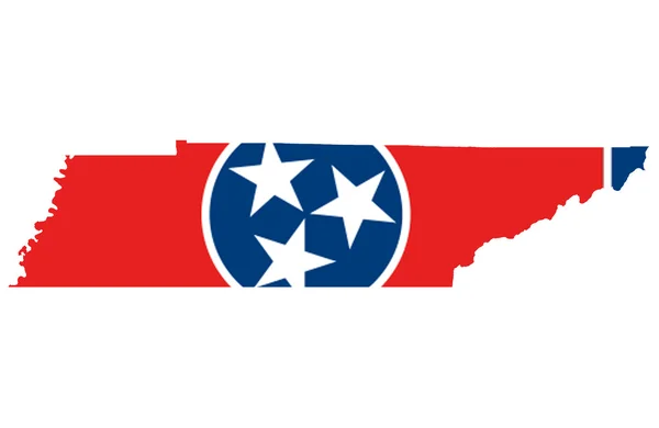 Mapa do Estado do Tennessee — Fotografia de Stock