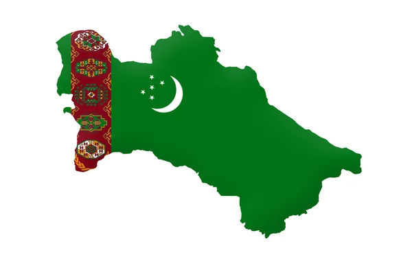 Republic of Turkmenistan map — 图库照片