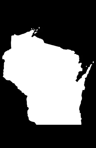 State of Wisconsin on black — Zdjęcie stockowe