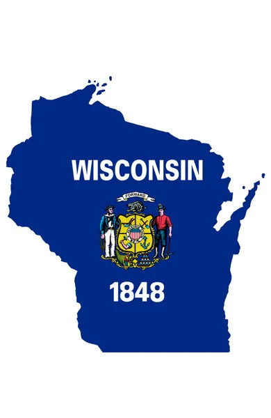 State of Wisconsin map — 图库照片