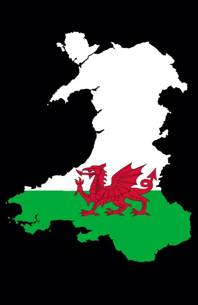 Wales Térkép — Stock Fotó