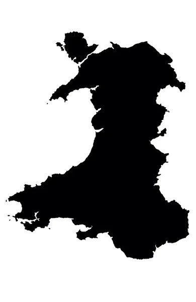 Wales map on white — Stockfoto