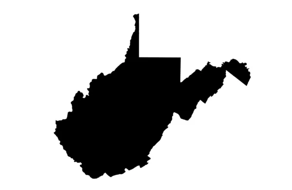 Mappa dello stato della Virginia Occidentale — Foto Stock
