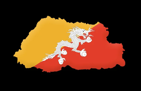 Kingdom of Bhutan map — Stock Photo, Image
