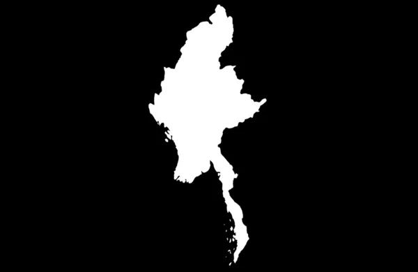 Myanmar map on black — Φωτογραφία Αρχείου