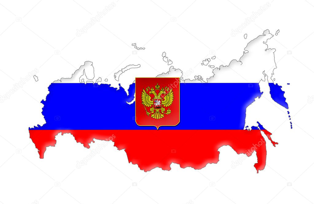 Russian Federation flag map