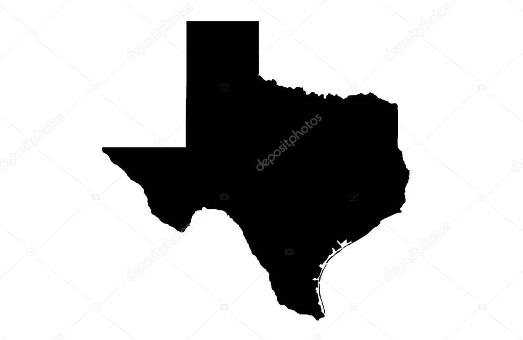 State of Texas map on white