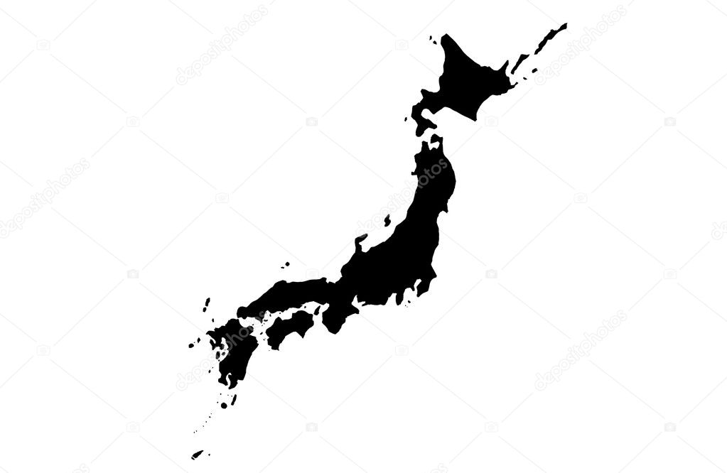 Japan map on white