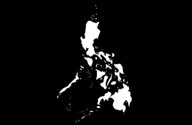 Philippines map on black clipart