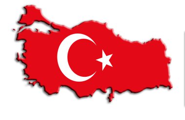 Turkey map on white