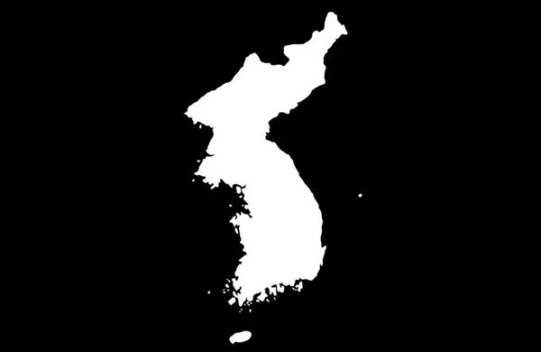 Карта Кореи на чёрном — стоковое фото
