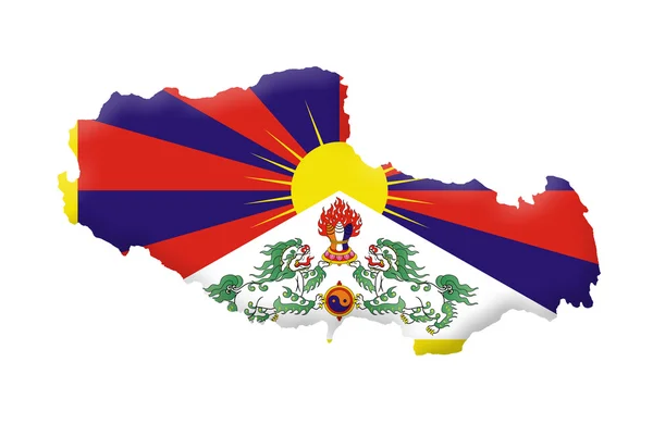 Tibet map on white — Stock Photo, Image