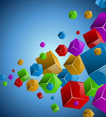 Colorful cubes vector background. clipart