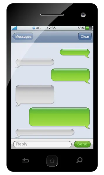 Smartphone sms chat template with copy space. — Stock Vector