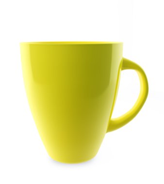 Traditional yellow tea cup isolated on white. clipart